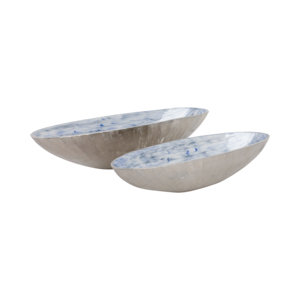 Ciotola ovale decorativa in metallo per centrotavola, decorazioni per la casa, eleganti complementi d'arredo per la cucina - Product Image 2