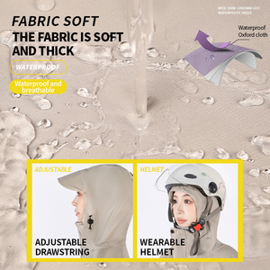 Imperméable individuel pour adultes, style poncho long – Idéal pour la randonnée, le camping et le cyclisme sous la pluie - Product Image 2