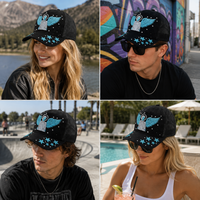 Gorra trucker de malla con frente de gamuza, decoración con bordado 3D, estilo streetwear, hip hop, gorra de béisbol para mujeres y hombres, compatible con OEM y ODM.