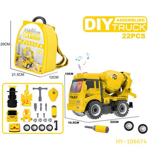 Kit de véhicules d'ingénierie DIY, 4 modèles, camion à assembler par vis et écrous, avec inertie, lumières et sons, jouet à dosser, cadeau pour enfants - Product Image 5