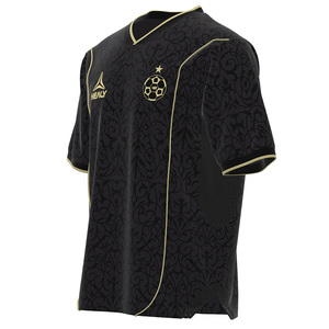 Camiseta Deportiva de Manga Corta HEALY Negra y Dorada, Estilo Retro, Bordada, de Lujo, Cómoda, Personalizada, para Hombre, Estilo Béisbol - Product Image 2