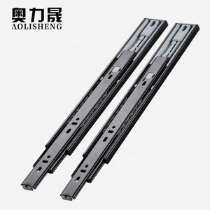 Quincaillerie d'ameublement 400mm Longueur 3 plis Glissière Push to open Roulement À Billes Rebond Armoire Tiroir Glissière - Product Image 6