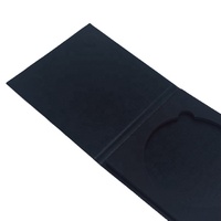 Schwarze Runde 15*15*1cm Umweltfreundliche Recycelte Wellpappe CD-Box Magnetverschluss Matt Laminierung Prägung Kompakte Verpackung