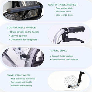 <strong>Wholesale</strong> Price Steel Medical <strong>Used</strong> Manual Foldable <strong>Wheelchair</strong> for Elder and Disabled CE Certified - Product Image 2