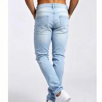 Pantalon en jean vintage taille mi-haute de haute qualité, personnalisable, coupe slim pour hommes, achats répétés