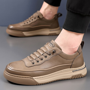 Mocasines de Cuero con Punta Redonda y Suela de Goma Antideslizante, Zapatos de Conducir para Hombre de Primavera - Product Image 4