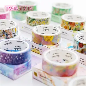 Washi-Conjunto de cinta adhesiva para la escuela y la Oficina, nuevo diseño de lujo, Washi Tape Kawaii 991