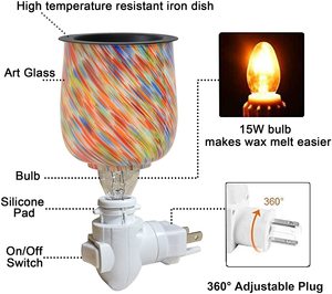 Calentador de Velas Eléctrico de Cerámica y Vidrio para Cera Aromática, Lámpara de <span class=keywords><strong>Aroma</strong></span>, Quemador de Aceite, Navidad - Product Image 6
