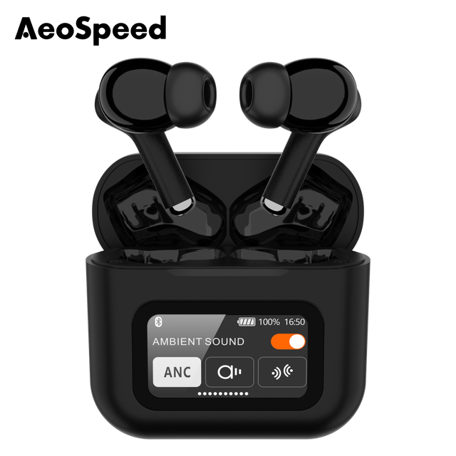 AeoSpeed New Arrival X3 ANC+ENC Noise Cancelling LCD Screen Local Storage 512M Tws Wireless Earphones bluetooth Earbuds