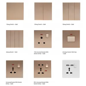 Mvava EU/UK Big Button PC Brushed Surface Panel Ultra-thin Mechanical Power Electric Socket Wall Touch Light Switch And Socket