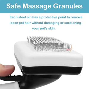 Brosse de toilettage professionnelle de haute qualité pour animaux de compagnie, outil de nettoyage et de bain pour petits animaux, durable, pour chiens et chats, en acier inoxydable et PP - Product Image 4