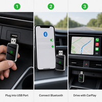 Adaptateur CarPlay sans fil universel QIANYAO pour voitures équipées de CarPlay filaire, WiFi 6 haute vitesse 5,8 GHz, dongle Plug & Play, directement de l'usine