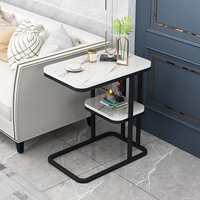 Salon léger de luxe Table à thé/café Design d'angle de balcon carré mobile simple Fourniture directe en usine