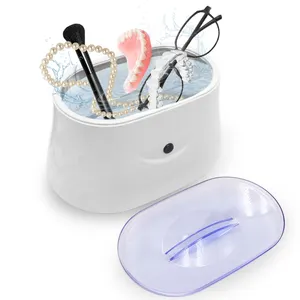 Mini limpador ultrassônico doméstico portátil para óculos de joalheria, máquina de limpeza com vibrador ultrassônico à prova d'água, caixa de limpeza