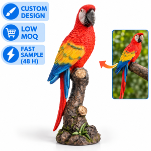 Figura de Loro de <span class=keywords><strong>Resina</strong></span> Personalizada, Estatua de Pájaro Tropical Pintada a Mano, Decoración de Jardín y Hogar de Poliresina, Figura Coleccionable de Vida Silvestre - Product Image 5