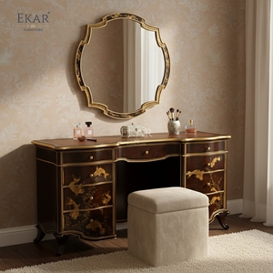 Table de toilette de luxe EKAR <span class=keywords><strong>Florentine</strong></span> &amp;   Miroir orné |   Coiffeuse peinte à la main de style anglais |   EKAR FURNITURE - Product Image 2