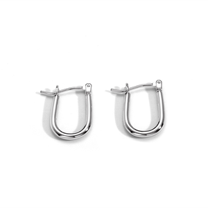 Boucles d'oreilles en forme de U, en laiton plaqué or, minimalistes, en forme de fer à cheval, bijoux de mode pour femmes - Product Image 2