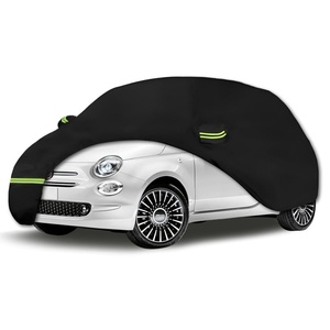 Telo Copriauto Impermeabile 210T per <span class=keywords><strong>Fiat</strong></span> <span class=keywords><strong>500</strong></span>/500C/500E 2007-2023 Abarth/Nuova <span class=keywords><strong>Fiat</strong></span> <span class=keywords><strong>500</strong></span>, Nero Personalizzato per Esterni Antipioggia - Product Image 1