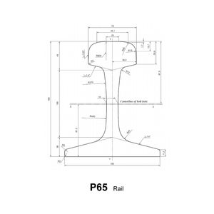 <span class=keywords><strong>Rail</strong></span> de voie ferrée en acier P50 P65, <span class=keywords><strong>rail</strong></span> lourd à fond plat, jauge 1520 mm, norme russe CIS GOST R 51685 - Product Image 3