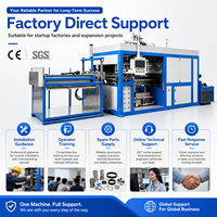 Machine de thermoformage PVC entièrement automatique à commande PLC avec pompe à engrenages pour assiettes alimentaires jetables, conteneurs PS PET et barquettes à œufs