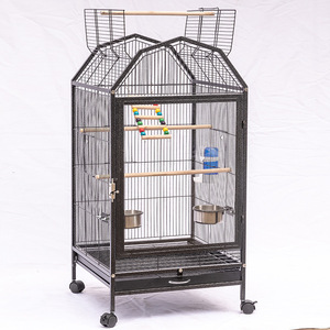 Vente d'usine nid d'oiseau en acier classique <span class=keywords><strong>Cage</strong></span> à oiseaux de style luxe avec poulie cadre mobile cadre en fil d'acier à motif solide en boîte - Product Image 1