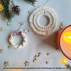 Handmade Round <b>Christmas</b> Wreath Garland Snowflake Hanging Ornaments for Wedding Party Holiday <b>Decorations</b> - Product Image 4