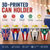 Support de canette de boisson en PLA imprimé en 3D, support créatif pour boissons en forme de cylindre, support unique en forme de baril pour tasse à bière, accessoires de fête