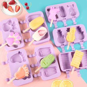 Wholesale Non-Stick Purple DIY Food Grade Silicone Ice <b>Cream</b> <b>Maker</b> Soft Popsicle Mold - Product Image 1