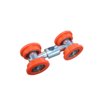 Rouleau de porte coulissante robuste à 4 roues, poulie de suspension pour rail supérieur, pour kit de quincaillerie de porte coulissante intérieure