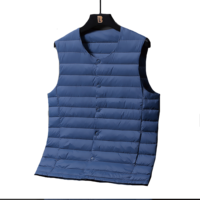 Gilet à col rond pour hommes 90% Veste intérieure mince en duvet de canard blanc pour l'automne Vêtements d'extérieur en gros