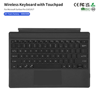Clavier de tablette sans fil avec pavé tactile rechargeable ultra-fin portable Windows pour Microsoft Surface Pro 12,3 pouces 3/4/5/6/7