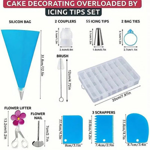 Kit de 120 embouts de décoration de gâteaux avec poches à douille, coupleur, embouts floraux, outils de décoration pour fondant et crème - Product Image 2