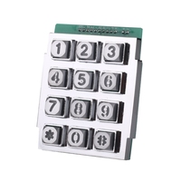 Clavier robuste anti-vandalisme en alliage de zinc à 12 touches lumineuses et étanche pour casier intelligent de colis, terminal de stationnement, approvisionnement en gros