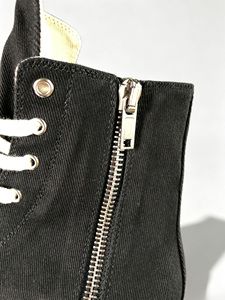 Pentagram Embroidery Craft Black <b>Canvas</b> Chunky Platform Sneakers Lace-up Streetwear Shoes - Product Image 4