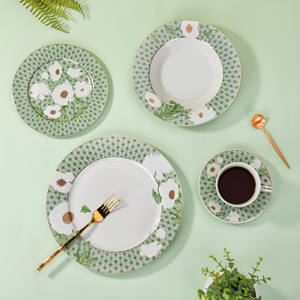 Service de vaisselle en porcelaine, ensemble de vaisselle en céramique pour restaurants, assiettes à dîner, service de vaisselle de luxe en relief - Product Image 1