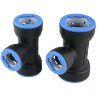 Raccords de tuyaux en té en plastique à connexion rapide en une étape rapide pour DN 25 DN 32 HDPE PE PVC systèmes d'eau Surface lisse PP liquide