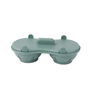 Poêlon à œufs <span class=keywords><strong>pour</strong></span> <span class=keywords><strong>micro</strong></span>-ondes, cuiseur à œufs à 2 cavités, matériau PP, double égouttoir, écologique, <span class=keywords><strong>pour</strong></span> usage domestique, gobelets à œufs pochés, cuisine - Product Image 3