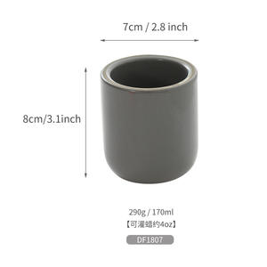 Porte-bougie en céramique DF1807, cylindrique, 6 oz, vide, pour décoration intérieure, couleur personnalisée disponible - Product Image 2