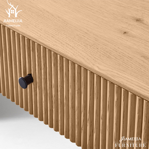 Consola de tocador moderna <span class=keywords><strong>flotante</strong></span> <span class=keywords><strong>con</strong></span> ranuras, de madera natural, <span class=keywords><strong>con</strong></span> 2 <span class=keywords><strong>cajones</strong></span>, para dormitorio o entrada. - Product Image 6