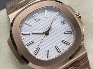 Montre mécanique étanche de qualité supérieure pour plongeur, 40 mm, mouvement ETA 324 DDF Factory, 5711, poids 141 g, or rose, bracelet PP blanc - Product Image 2