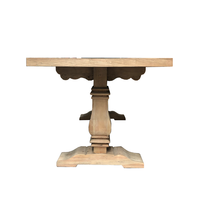 Table de salle à manger rectangulaire rustique classique de style français pieds de tréteau en bois massif de 8 places