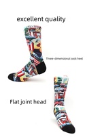 Vente en gros Design personnalisé LOGO Impression 3D Chaussettes de sublimation Chaussettes blanches vierges à tube court