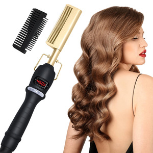 2 in 1 Hair <b>Straightener</b> <b>Brush</b> Heating Combs Styling Iron Electric Hair Straightening <b>Brush</b> - Product Image 1