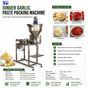 Máquina Envasadora de Pasta de Jengibre y Ajo – Máquina de Llenado y Envasado de Pistón para Pastas y Salsas Espesas - Product Image 1