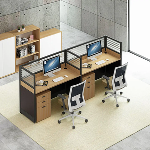 New 8 Person Modular Modern Call Center Cubicle <b>Office</b> Workstation-Linear <b>Partition</b> Desk Furniture for Home <b>Office</b> Use Durable - Product Image 6