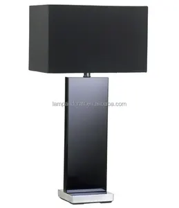 מנורת שולחן מתכת מרובעת שחור עבור חדר מגורים חדר שינה משרד תאורה הבית קישוט תאורה