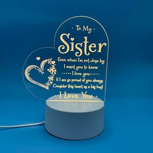 Luz de noche LED 3D personalizada, lámpara de acrílico romántica, diseño personalizado grabado, decoración de dormitorio, regalos de vacaciones para papá, mamá, hermano, amigo - Product Image 5
