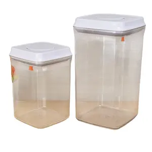 Fabrika kaynağı gıda kapları depolama seti şeffaf plastik kapaklı konteynerler depolama kiler öğeleri