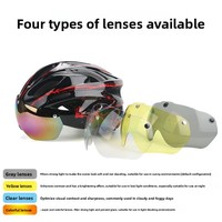 Lensa Visor Pengganti Helm OEM 4 Jenis Abu-abu Kuning Bening Warna-warni Magnetik Snap-On Bersepeda Seluncur Cepat Grosir