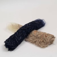 Bande de dentelle en polyester brodée de sequins YUGU, largeur 26 cm, qualité doublement contrôlée, pour hauts féminins - Vente en gros usine, livraison rapide